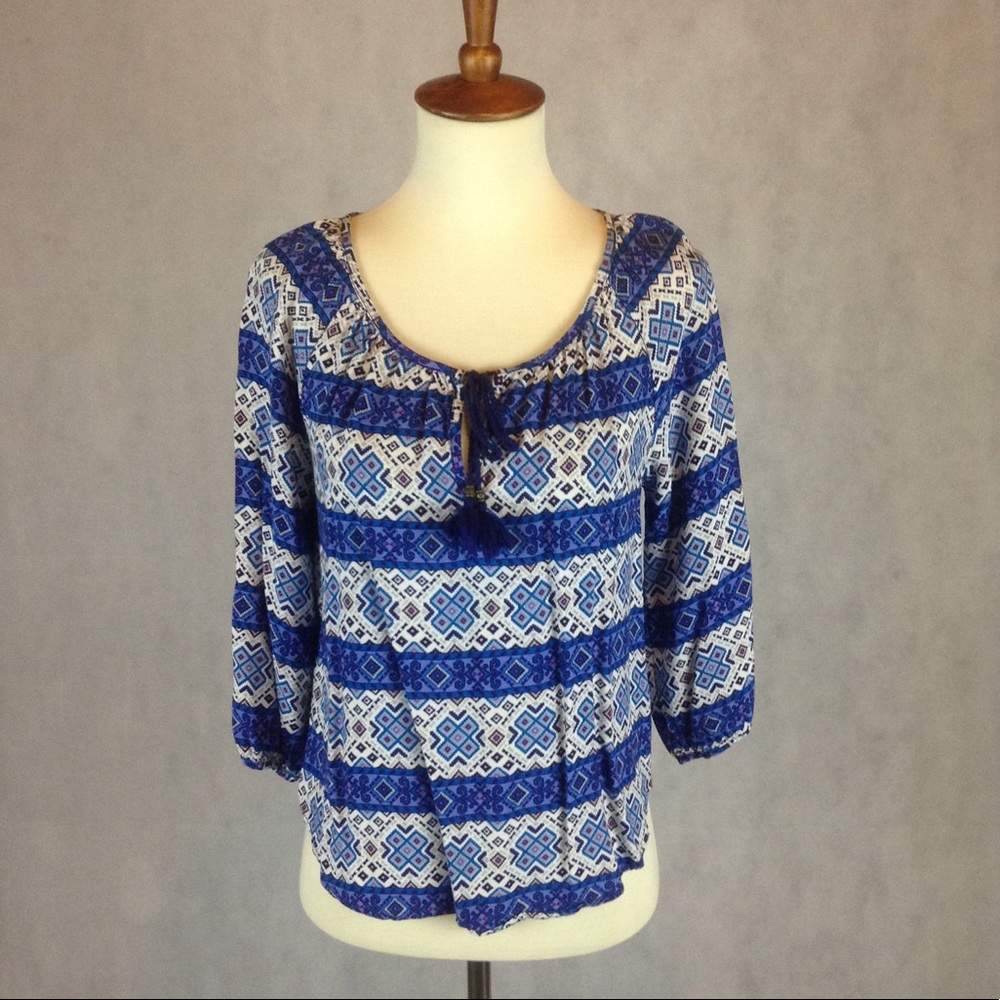 3/4 Sleeve Patterned Top